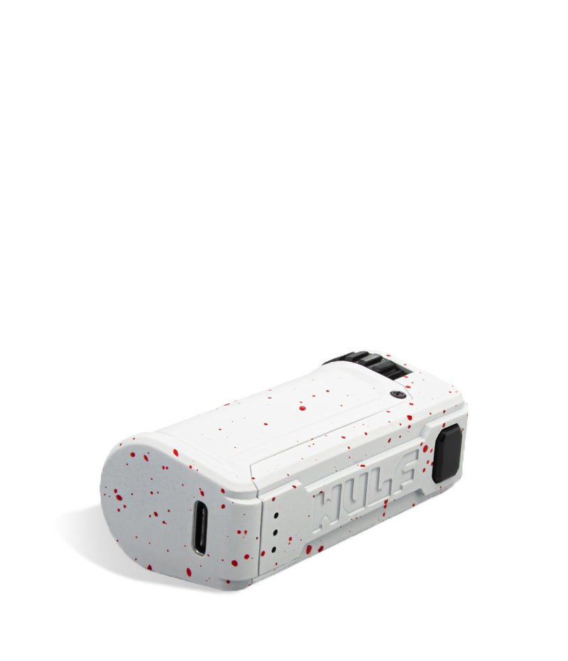 White Red Spatter bottom Wulf Mods UNI S Adjustable Cartridge Vaporizer on white background