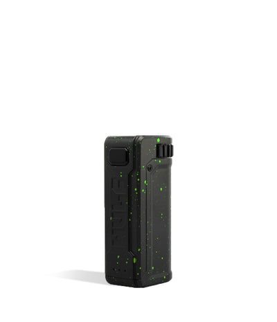 Black Green Spatter side Wulf Mods UNI S Adjustable Cartridge Vaporizer on white background