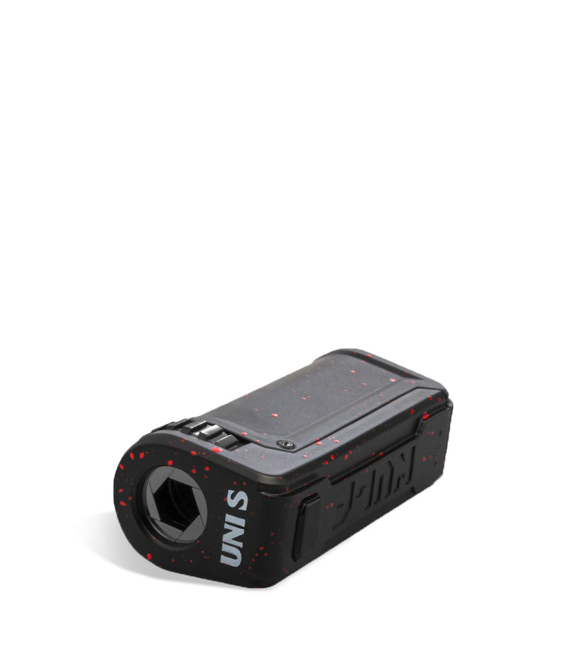 Black Red Spatter Top Wulf Mods UNI S Adjustable Cartridge Vaporizer on white background
