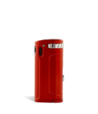 Red side view Yocan UNI Twist Adjustable Cartridge Vaporizer on white background