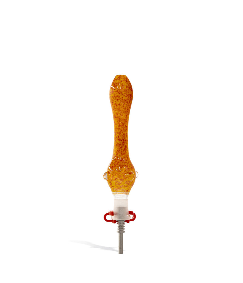 Orange US Colored Honey Straw with 10mm Stainless Tip on white background