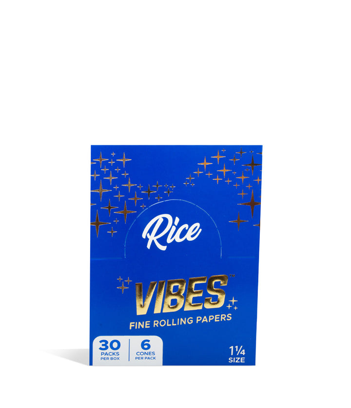 Rice 1 1/4 Vibes Fine Rolling Papers Cones King Size by Vibes on white studio background