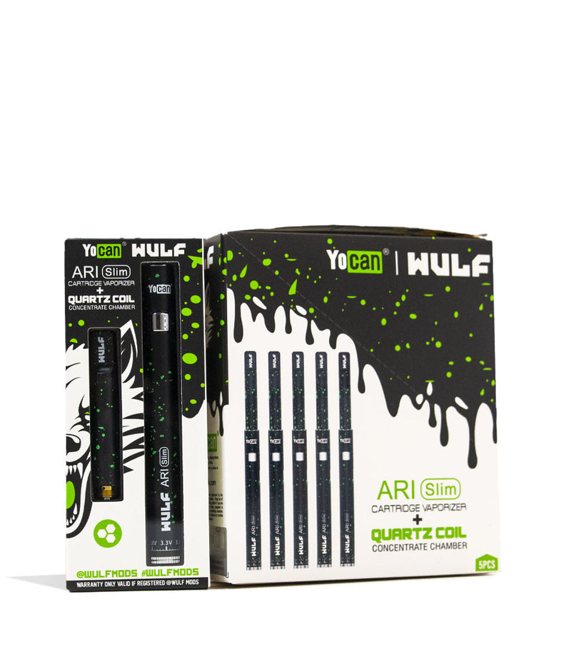 Wulf Mods ARI Slim Concentrate Kit 5pk Black Green Spatter packaging on white background