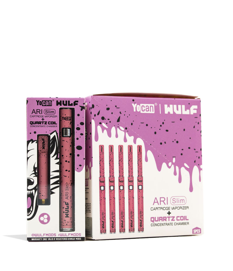 Wulf Mods ARI Slim Concentrate Kit 5pk Pink Black Spatter packaging on white background