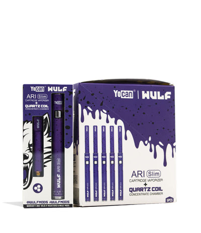 Wulf Mods ARI Slim Concentrate Kit 5pk Purple Black Spatter packaging on white background