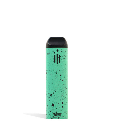 Teal Black Spatter Wulf Mods Flora Portable Dry Herb Vaporizer back view on white background