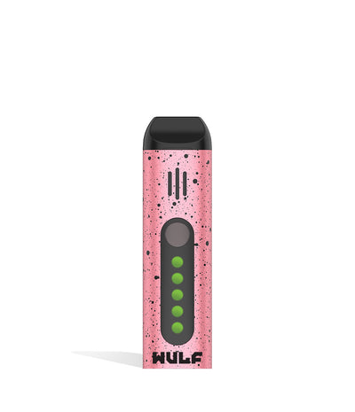 Pink Black Spatter Wulf Mods Flora Portable Dry Herb Vaporizer front view on white background