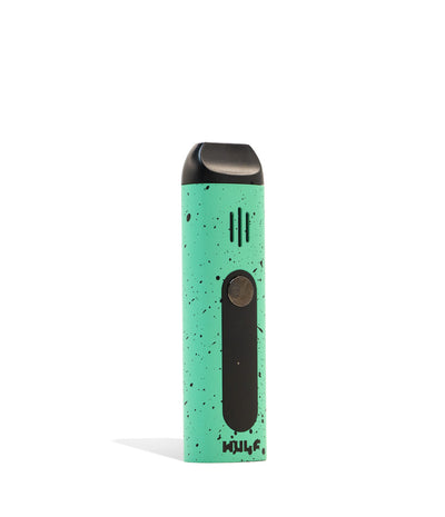 Teal Black Spatter Wulf Mods Flora Portable Dry Herb Vaporizer side view on white background