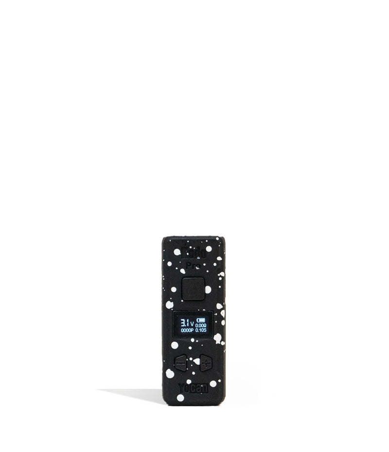 Black White Spatter Wulf Mods KODO Pro Cartridge Vaporizer 9pk Front View on White Background