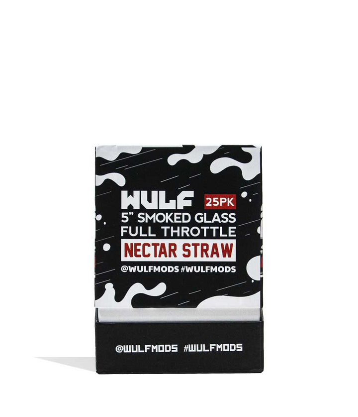 Wulf Mods Smoked Glass Full Throttle Nectar Straw 25pk Packaging Front View on White Background