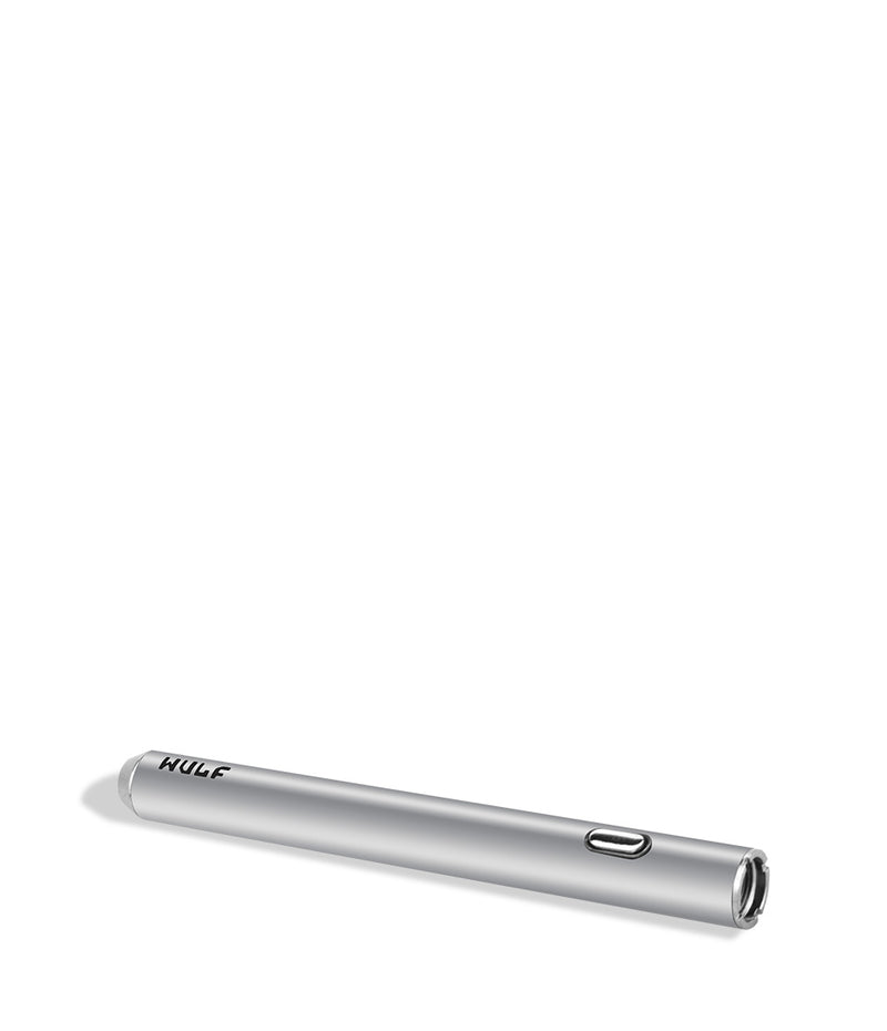 Silver down view Wulf Mods SLK Vape Pen on white studio background