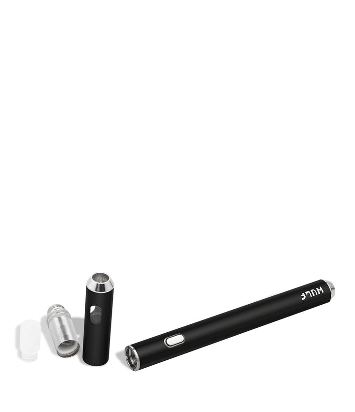 Black w/tank open Wulf Mods SLK Concentrate Vape Pen Kit on white studio background