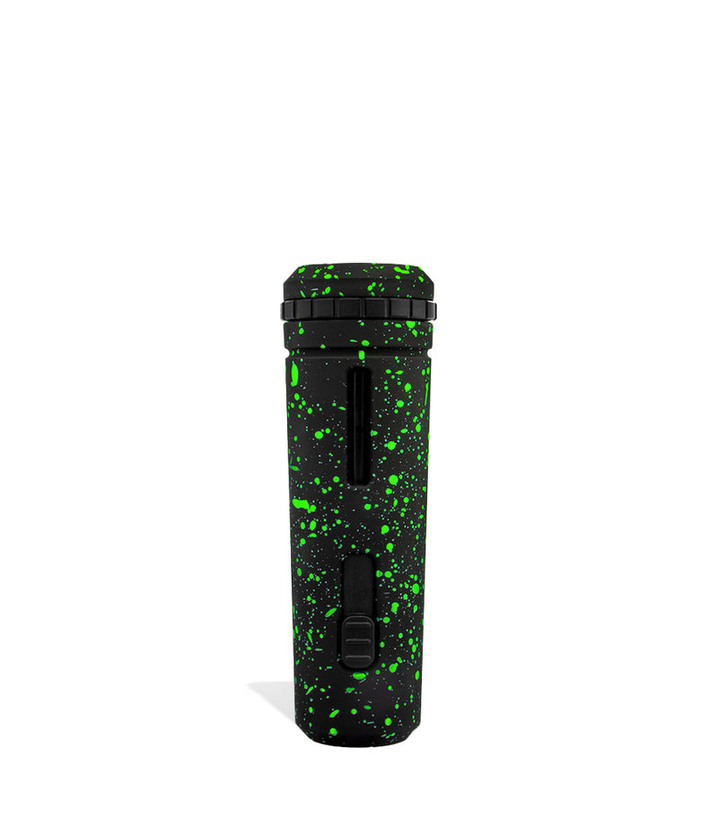 Black Green Spatter back view Wulf Mods UNI Adjustable Cartridge Vaporizer on white studio background