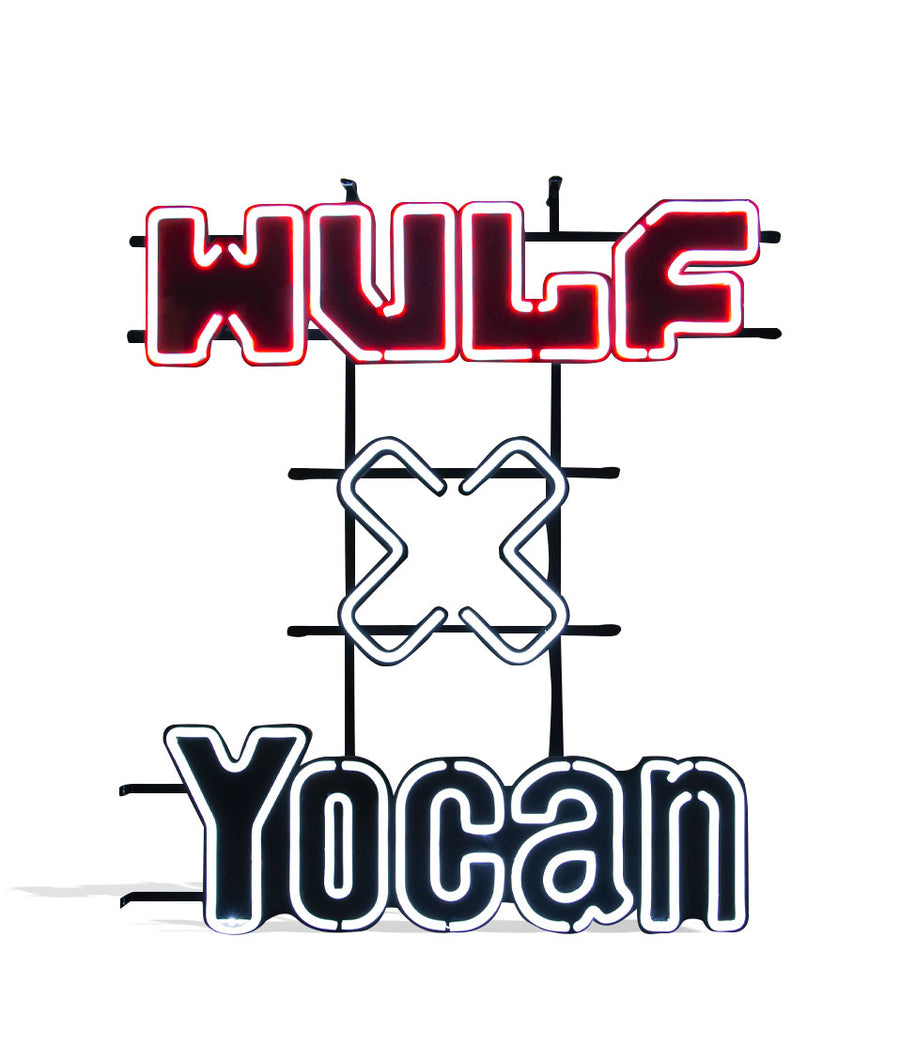 Wulf Yocan Neon Sign Front View on White Background