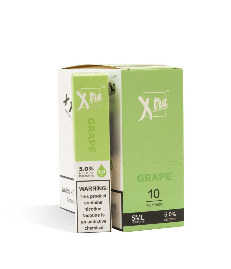 Grape XTRA Disposable Salt Device 10pk on white studio background