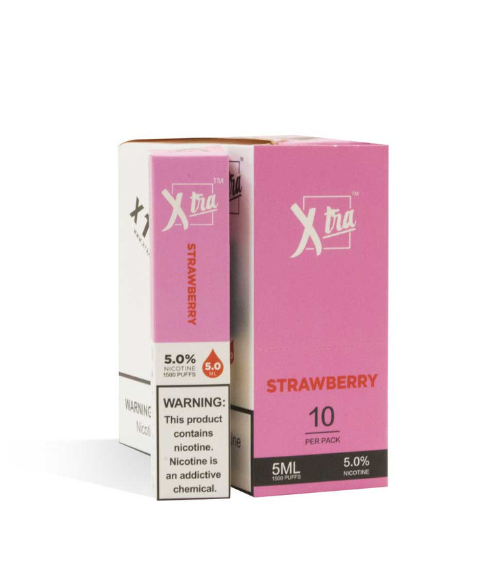 Strawberry XTRA Disposable Salt Device 10pk on white studio background