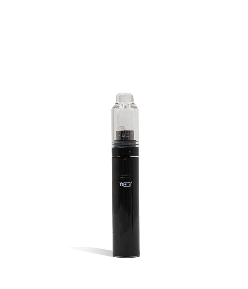 Black back view Yocan Orbit Concentrate Vaporizer on white studio background