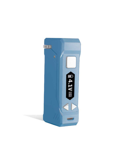 Light Blue side view Yocan UNI Pro Adjustable Cartridge Vaporizer on white studio background