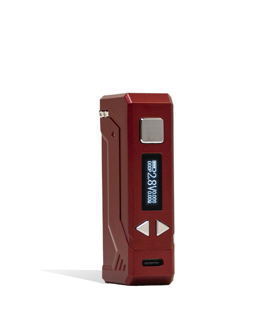 Burgundy Yocan Uni Pro Plus Adjustable Cartridge Vaporizer Front View on White Background