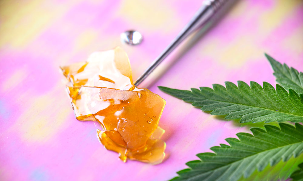 Dab tool near concentrate and leaf