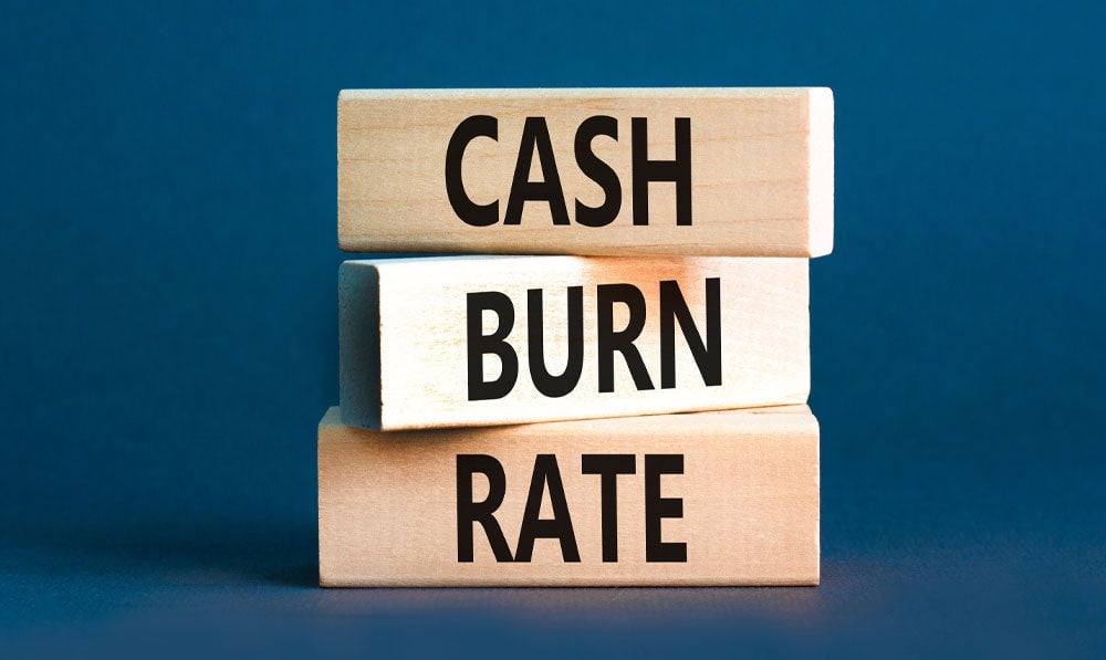 Cash Burn Rate representation with blocks