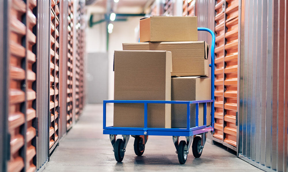 Packages stacked on top of each other in warehouse