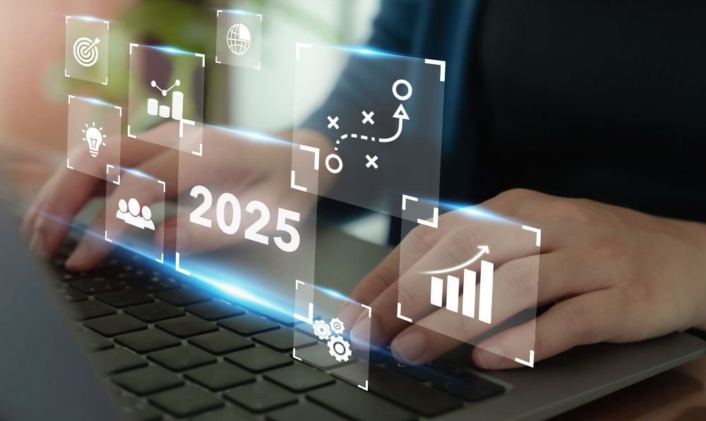 Businessperson planning out year strategy for 2025