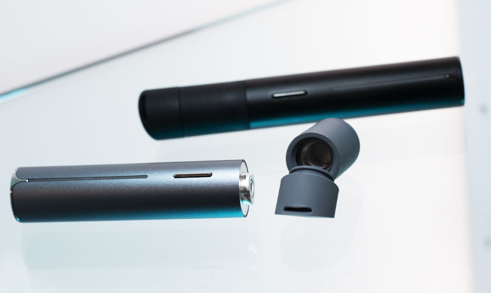 Puffco Pivot resting on glass surface