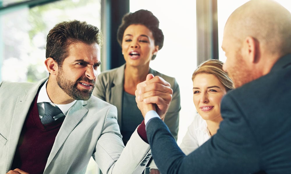 Businesspeople Arm Wrestling