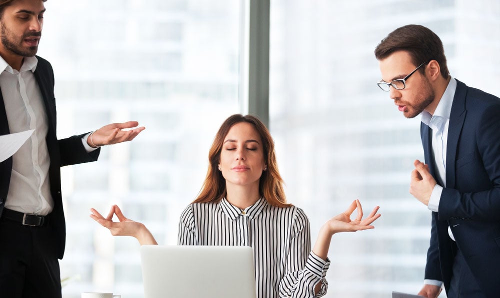Businesswoman Staying Calm In Meeting