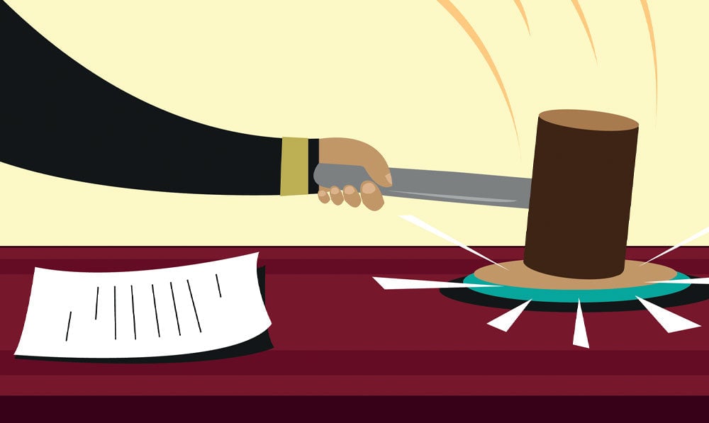 Illustration Of Judge Using Gavel