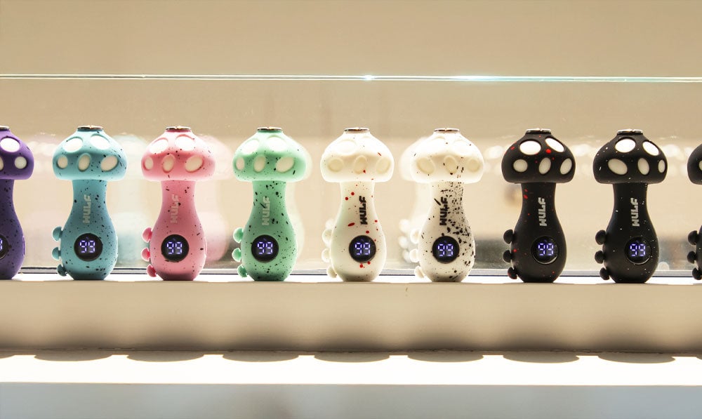 Wulf Mods Tryp Vaporizers lined up against a windowsill