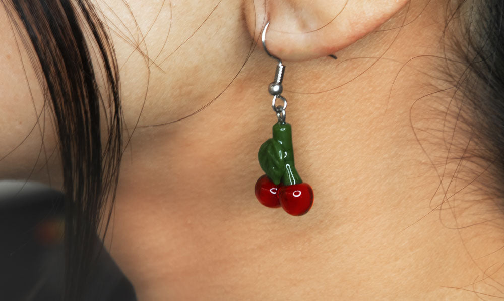 Closeup of Mmmelty earrings