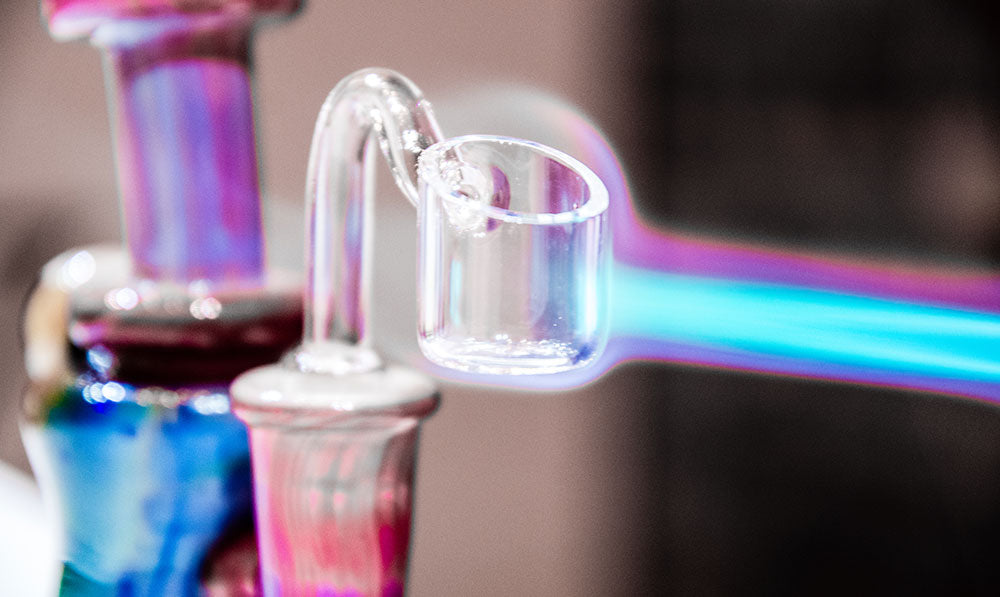 glass banger getting heated by butane torch
