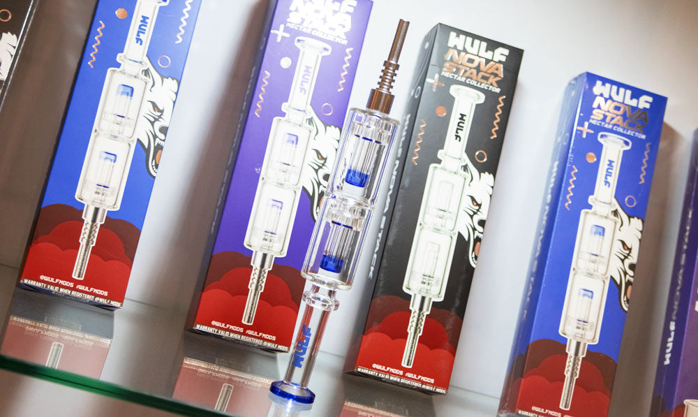 Wulf Nectar Straws Lined Up With Packaging