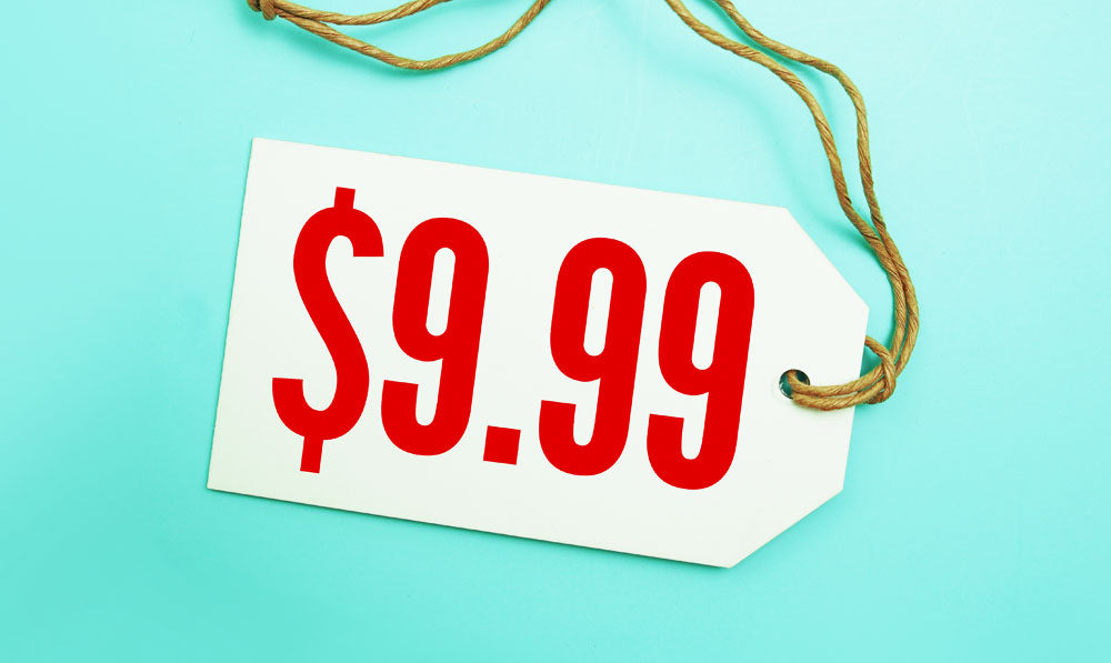 Price Tag On Blue Background