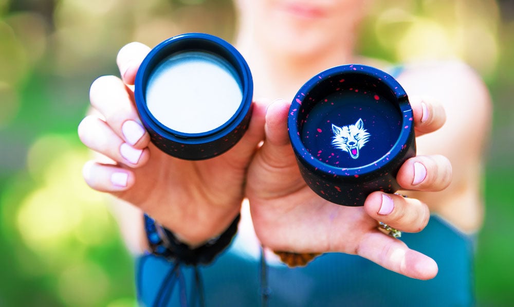 Woman holding Wulf Bevel Grinders open