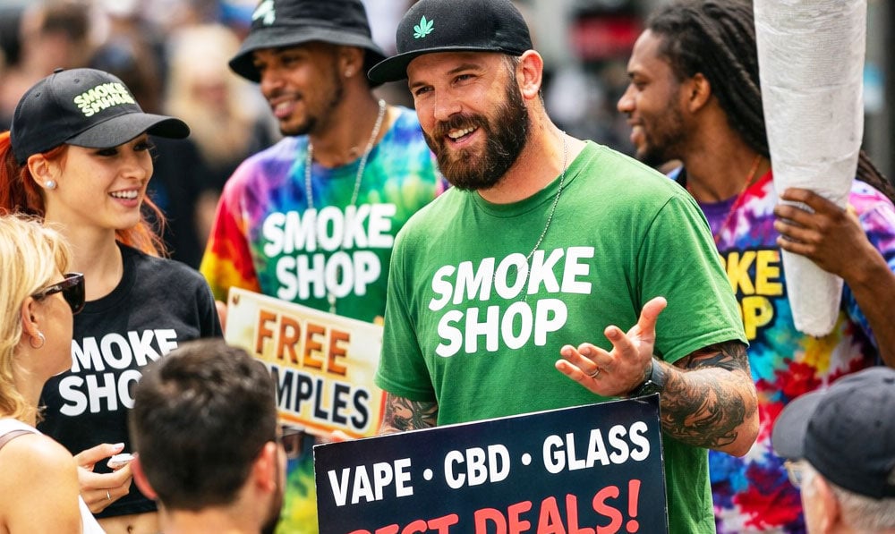 Smoke Shop Employees Guerilla Marketing