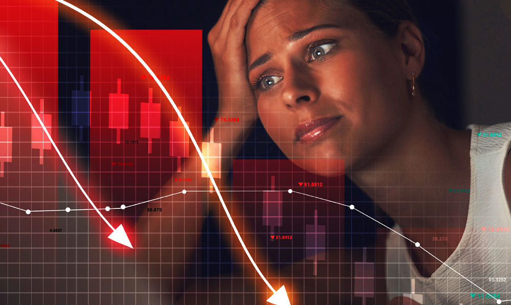 Woman watching levels fall