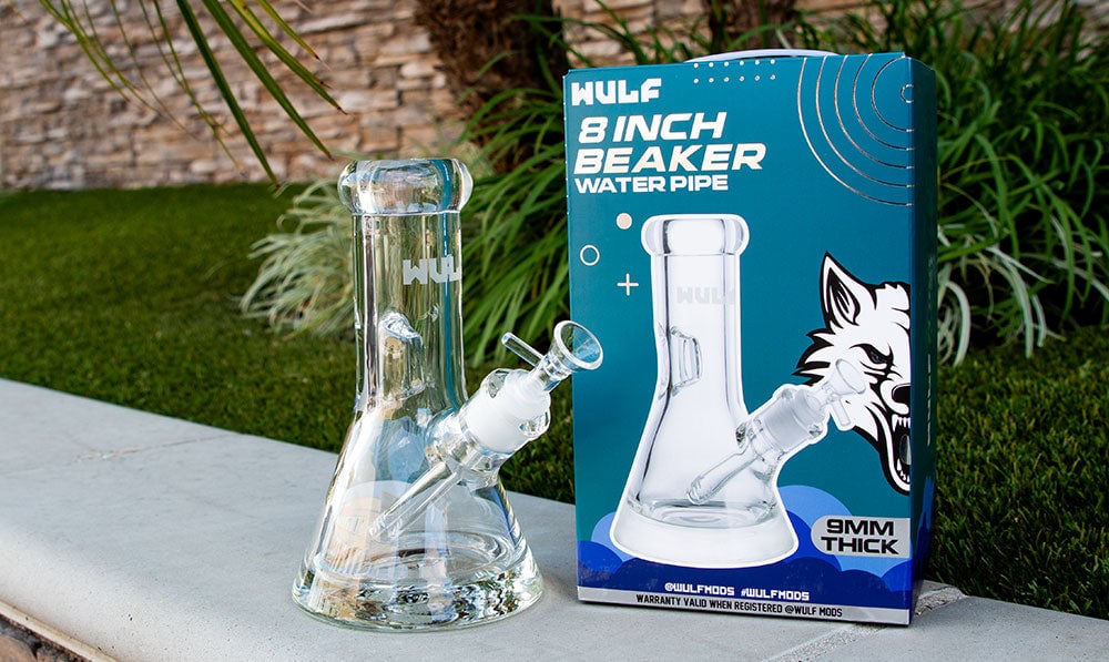 9mm 8inch beaker standing outside parking lot