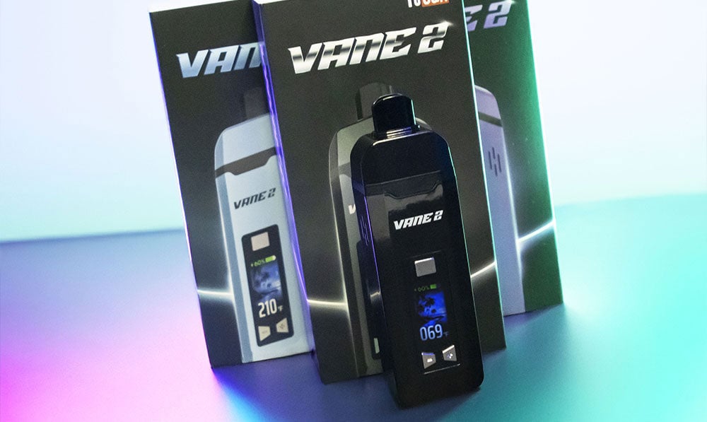 Yocan Vane 2 standing with colorful background