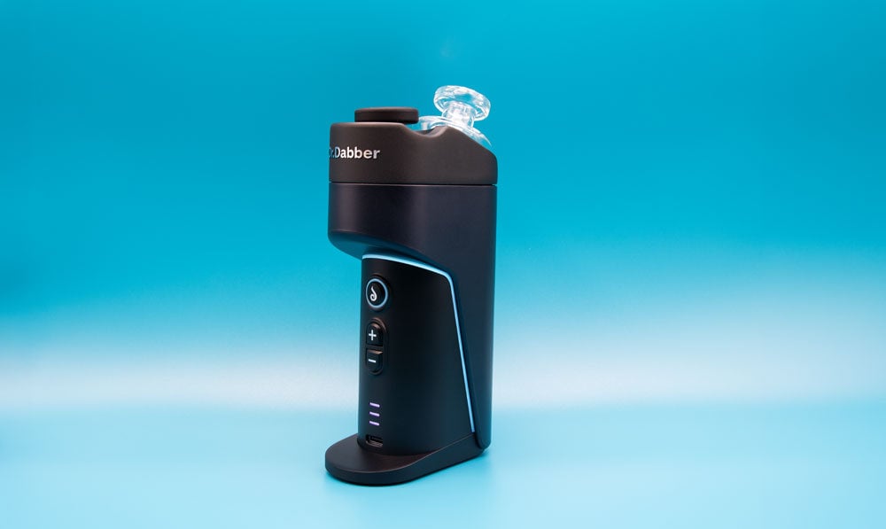 Dr Dabber Switch Go on blue background
