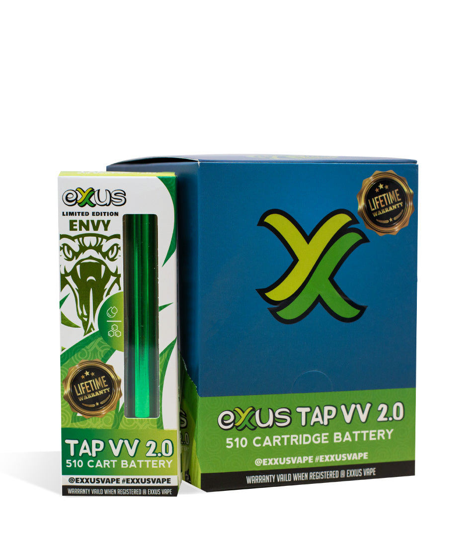 Envy Exxus Vape Tap VV 2.0 510 Thread Battery 12pk on white background