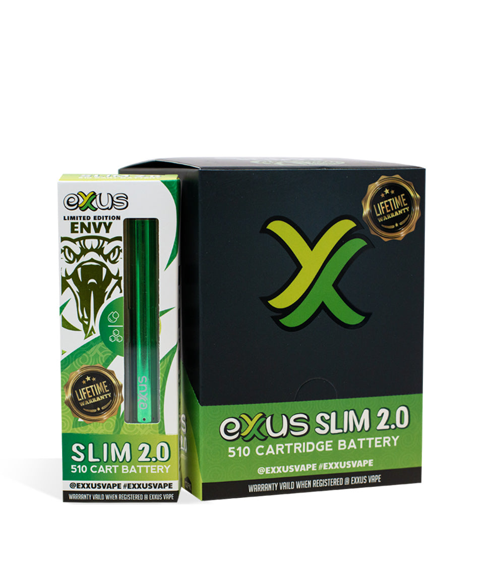 Envy Exxus Vape Slim 2.0 510 Thread Battery 12pk on white background