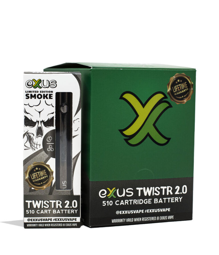 Smoke Exxus Vape Twistr 2.0 510 Thread Battery 12pk Packaging Front View on White Background