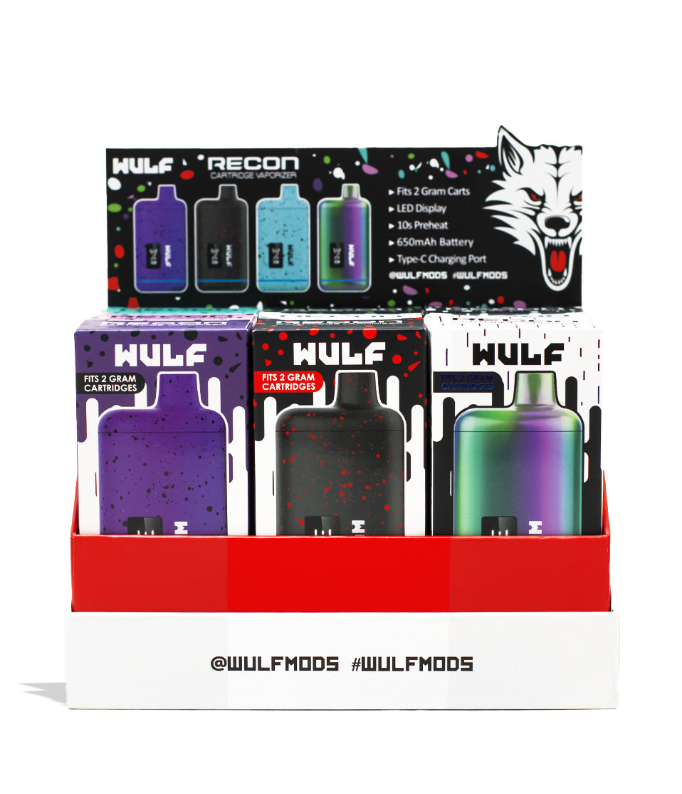 Wulf Mods Recon 510 Thread Battery 9pk with Insert Card Front View on White Background