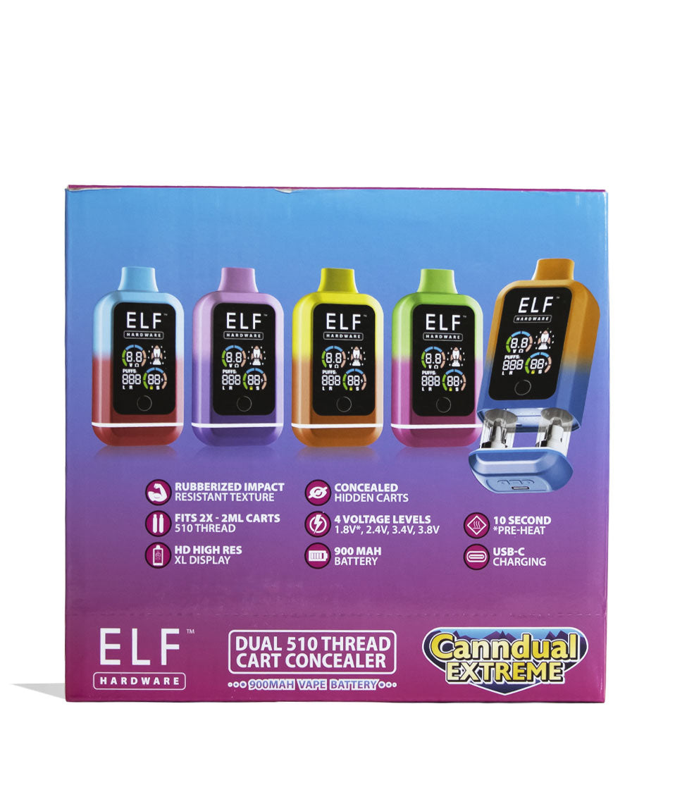 Elf Hardware CannDual Extreme Variable Voltage Battery 10pk Front View on White Background