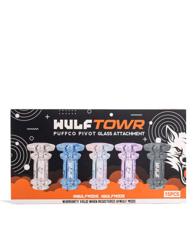 Wulf Mods Towr Puffco Pivot Top 15pk Front View on White Background