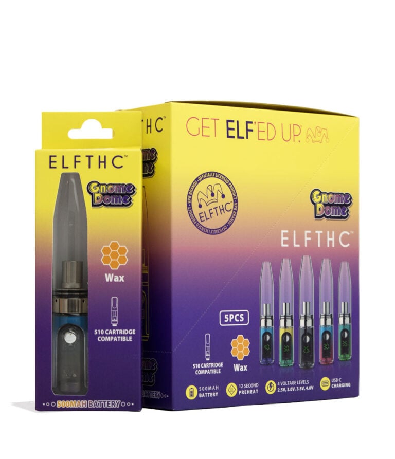 Elf Gnome Dome Mini Vape Rig 5pk Front View on White Background