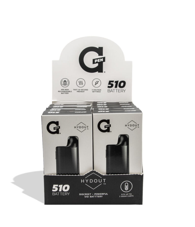 G Pen HYDOUT 10pk 510 battery vape display packaging on a white background